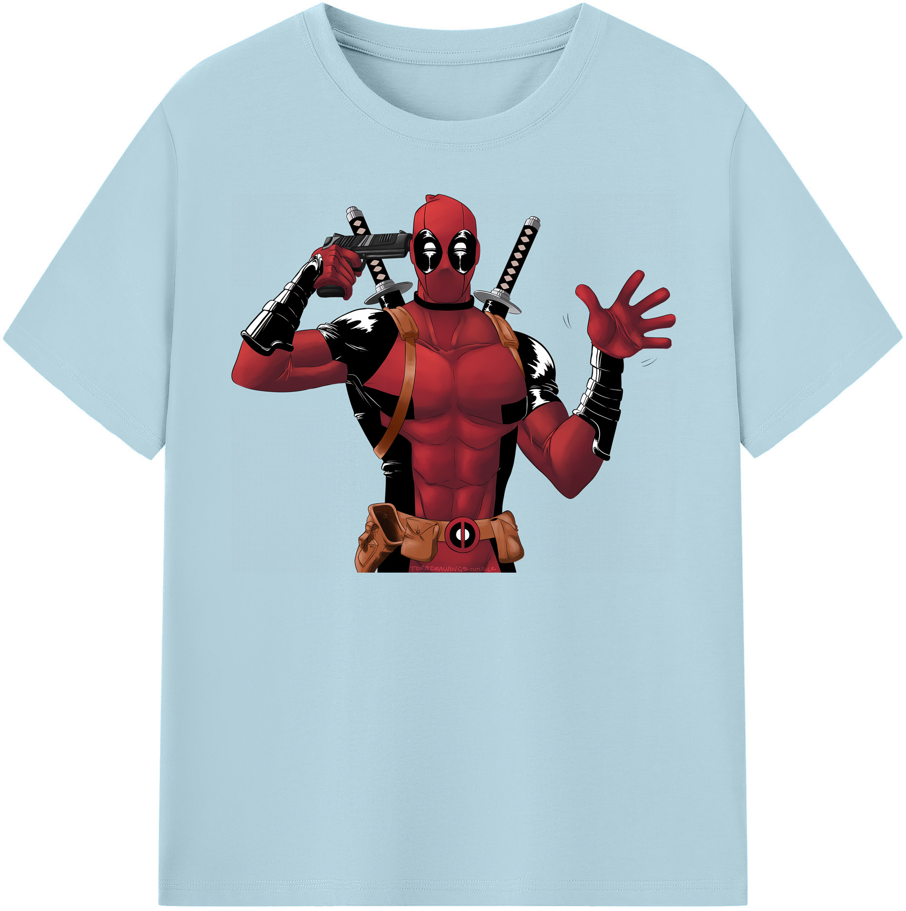 （画像用） Deadpool デッドプール 綿100％半袖Tシャツ（フロントプリント）